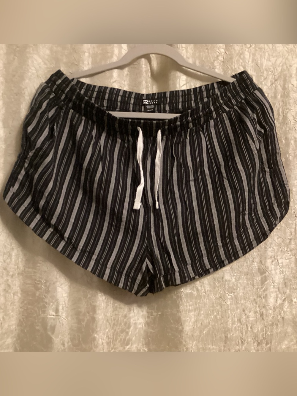 Billabong Black and Grey Striped Women’s Athletic Shorts